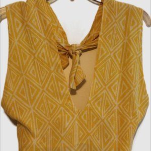 Yellow Midi Sundress with tieback neck strap